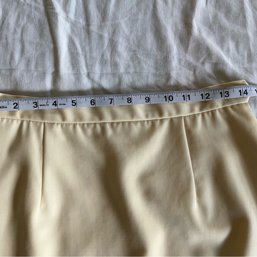 VTG Ralph Lauren Purple Label Classic Ivory Lined Wool Short Pencil Skirt Sz 10 - Picture 12 of 15